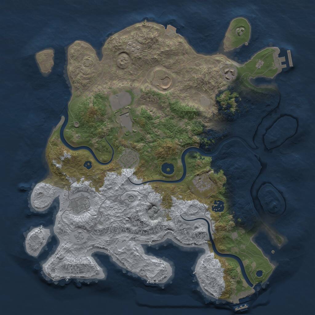 Rust Map: Procedural Map, Size: 3800, Seed: 6231424, 14 Monuments