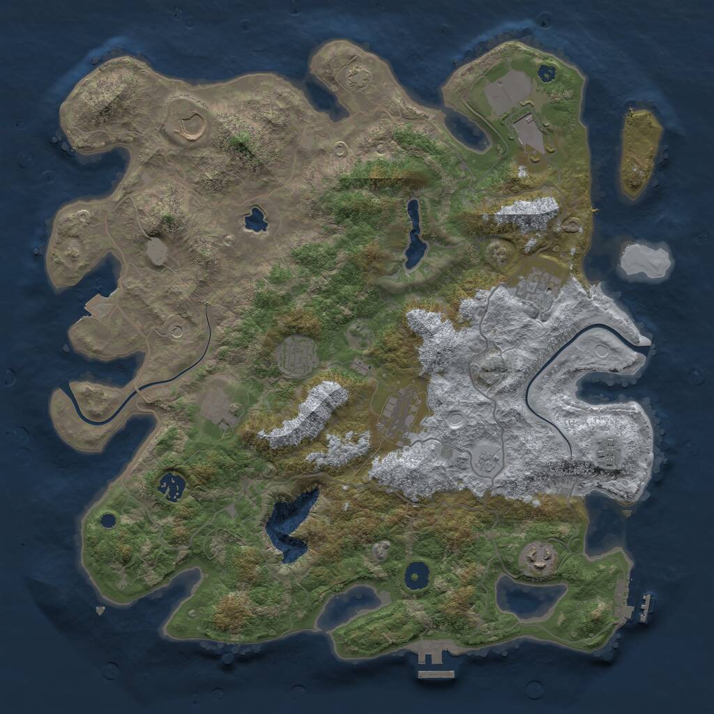 Rust Map: Procedural Map, Size: 4000, Seed: 2056817779, 15 Monuments