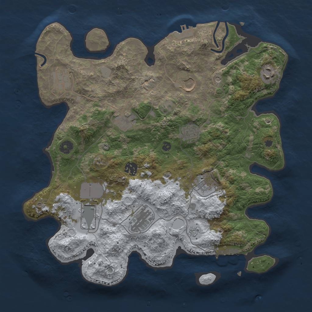 Rust Map: Procedural Map, Size: 3500, Seed: 97298, 18 Monuments