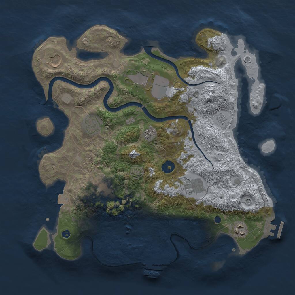 Rust Map: Procedural Map, Size: 3500, Seed: 1980713, 13 Monuments