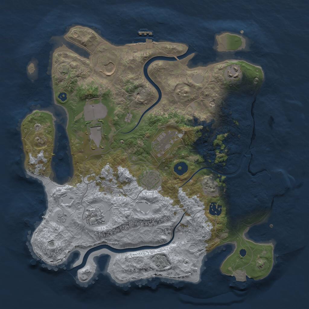 Rust Map: Procedural Map, Size: 3500, Seed: 1112451, 14 Monuments