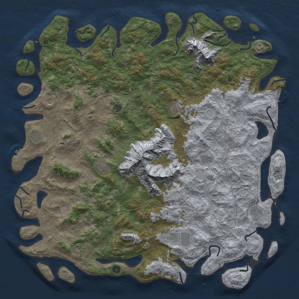 Rust Map: Procedural Map, Size: 6000, Seed: 2022638413, 20 Monuments