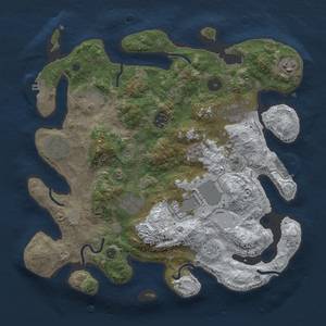 Thumbnail Rust Map: Procedural Map, Size: 3500, Seed: 92852290, 17 Monuments