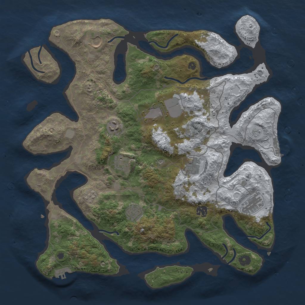 Rust Map: Procedural Map, Size: 4000, Seed: 1963944124, 18 Monuments