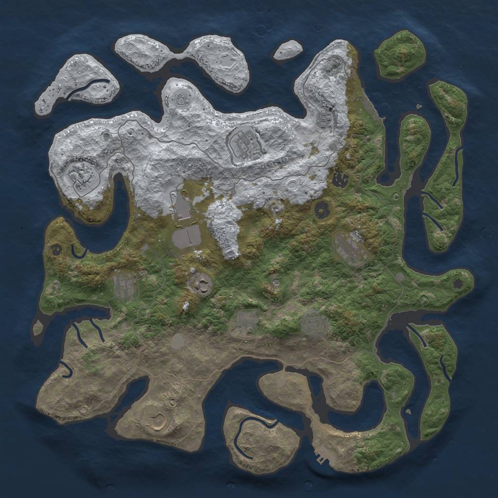 Rust Map: Procedural Map, Size: 4500, Seed: 72143346, 20 Monuments