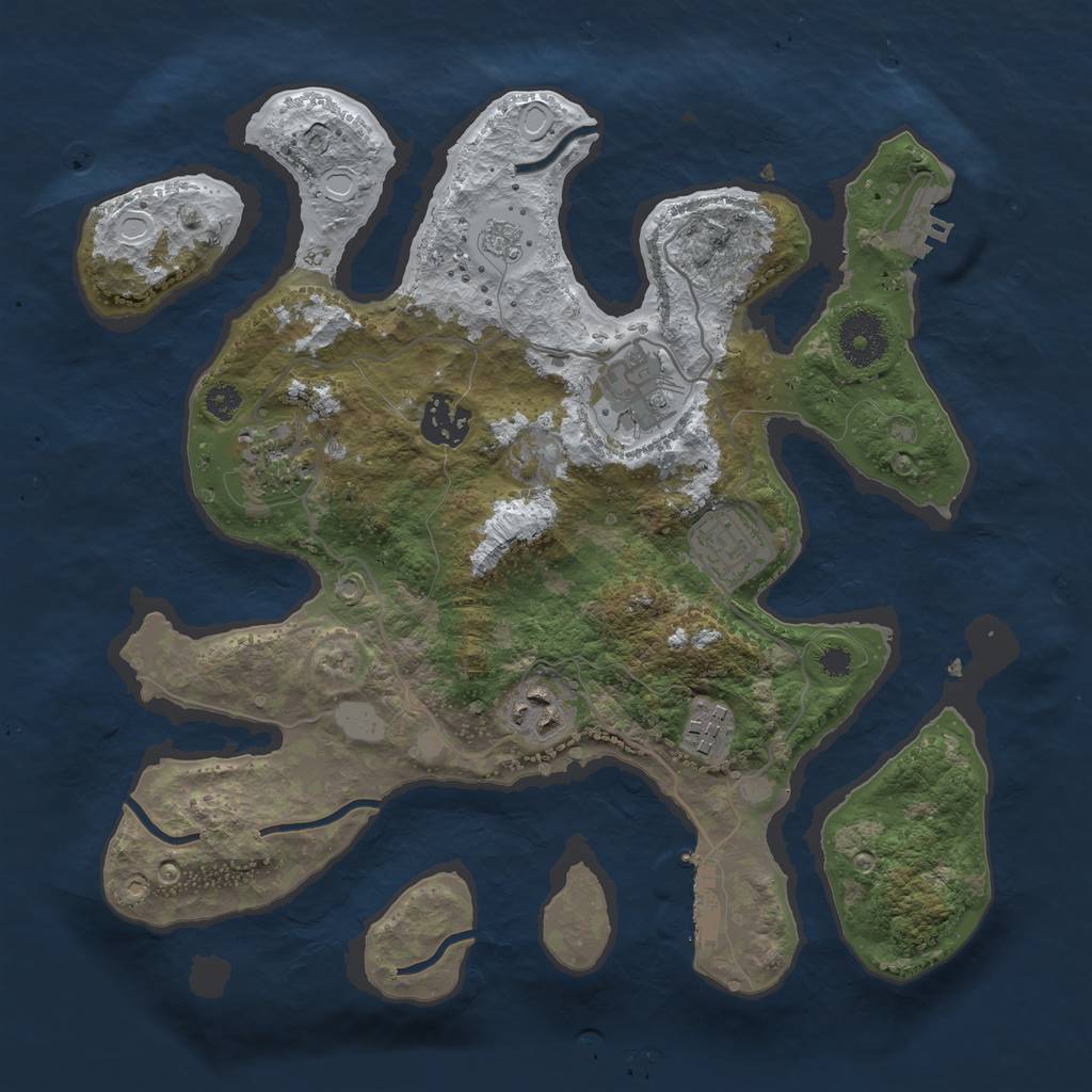 Rust Map: Procedural Map, Size: 3200, Seed: 1213154214, 14 Monuments