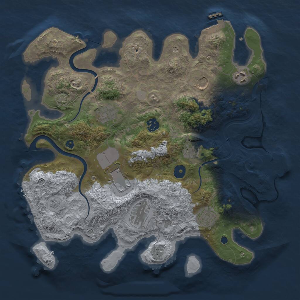 Rust Map: Procedural Map, Size: 3500, Seed: 305382167, 15 Monuments