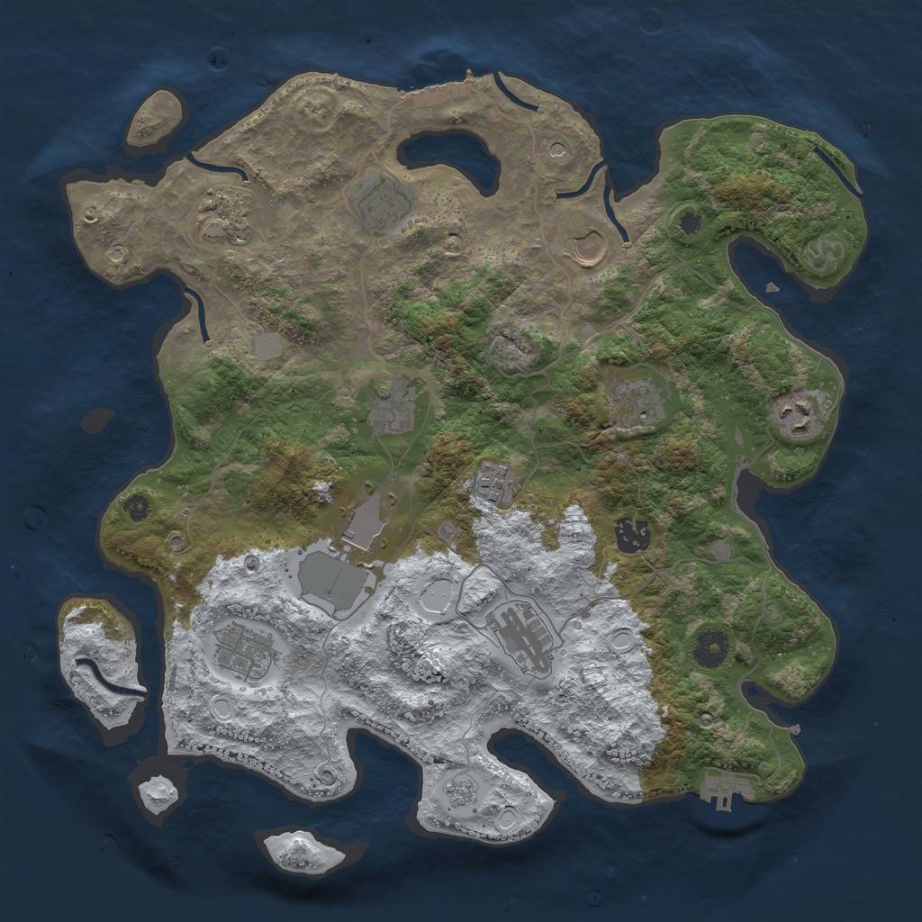 Rust Map: Procedural Map, Size: 3750, Seed: 7011999, 20 Monuments