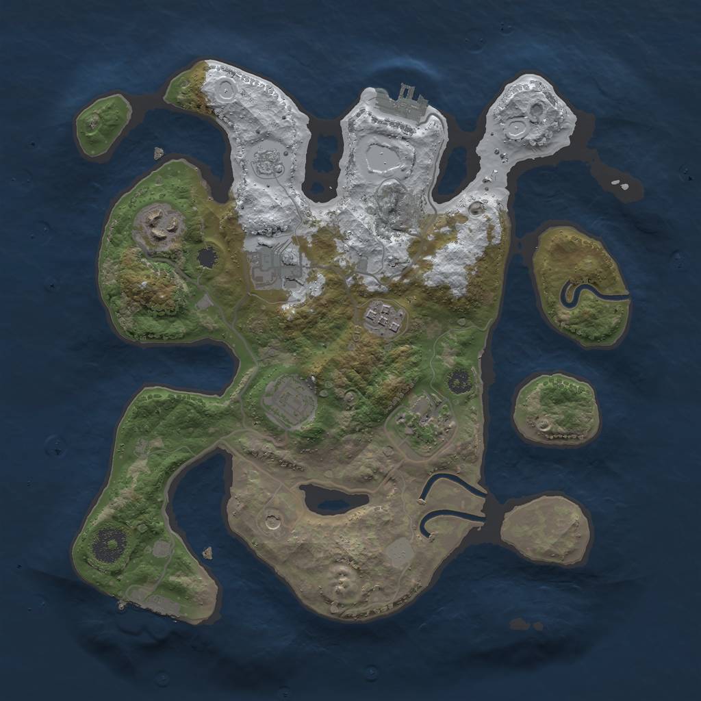 Rust Map: Procedural Map, Size: 3000, Seed: 100753146, 14 Monuments