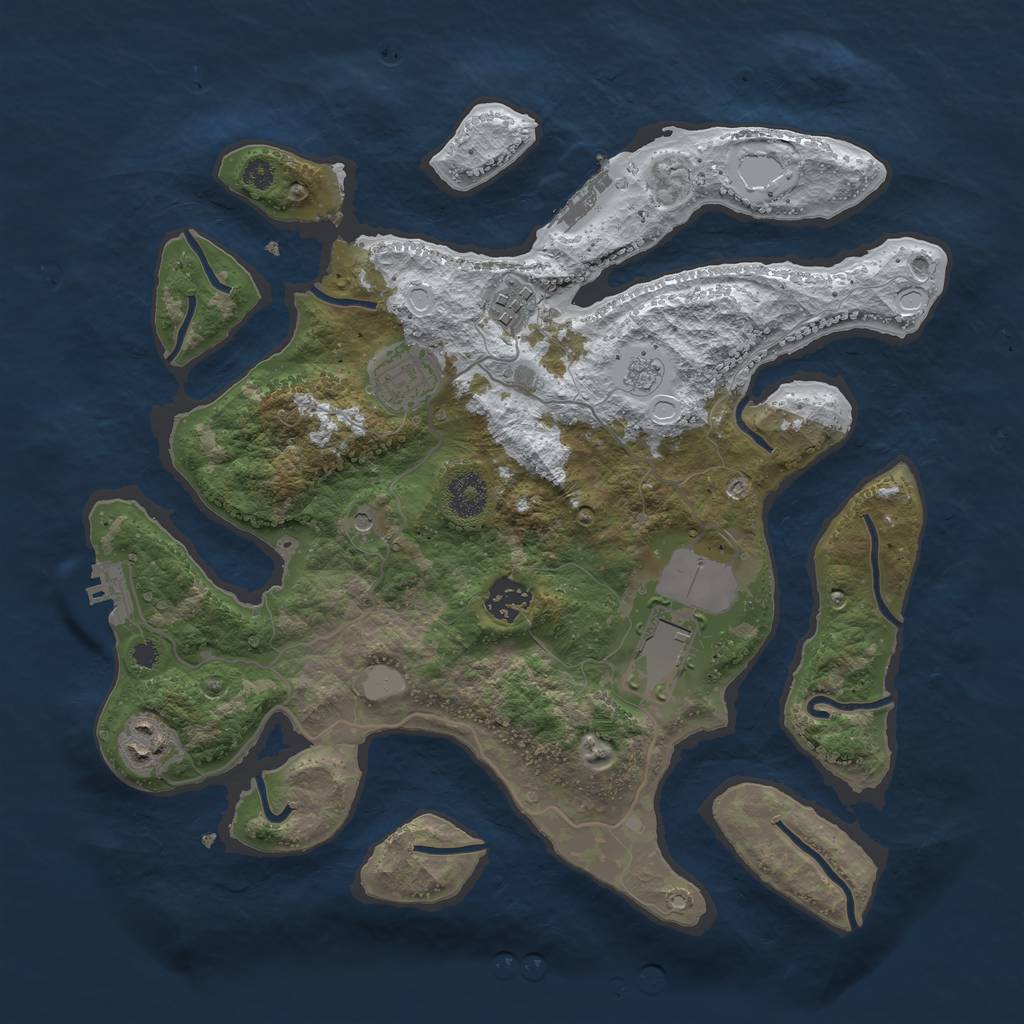Rust Map: Procedural Map, Size: 3500, Seed: 248511, 14 Monuments
