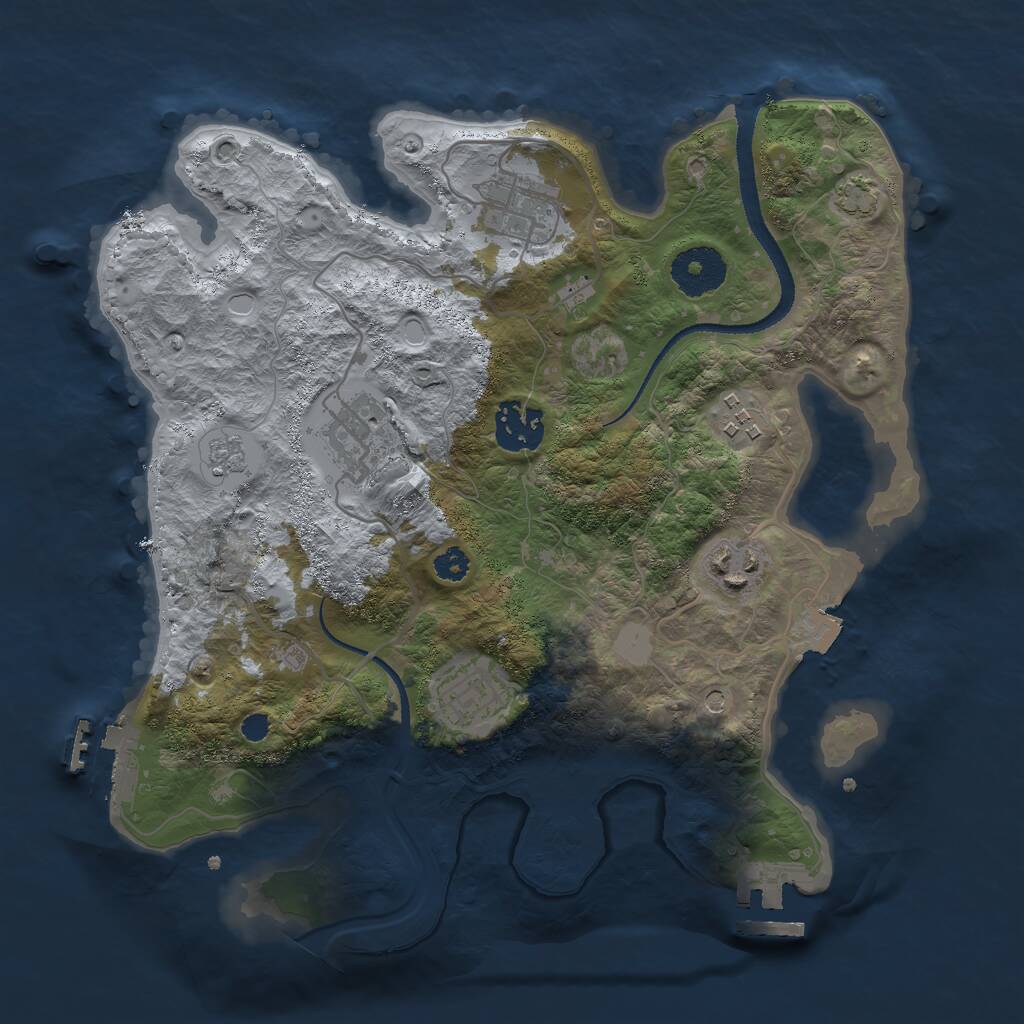 Rust Map: Procedural Map, Size: 3000, Seed: 86882, 12 Monuments