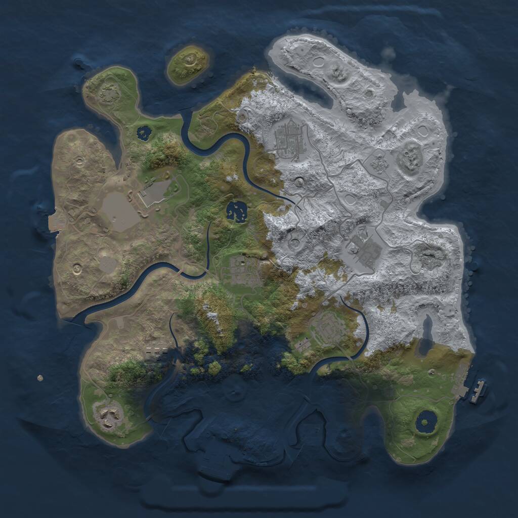Rust Map: Procedural Map, Size: 3500, Seed: 530790, 14 Monuments