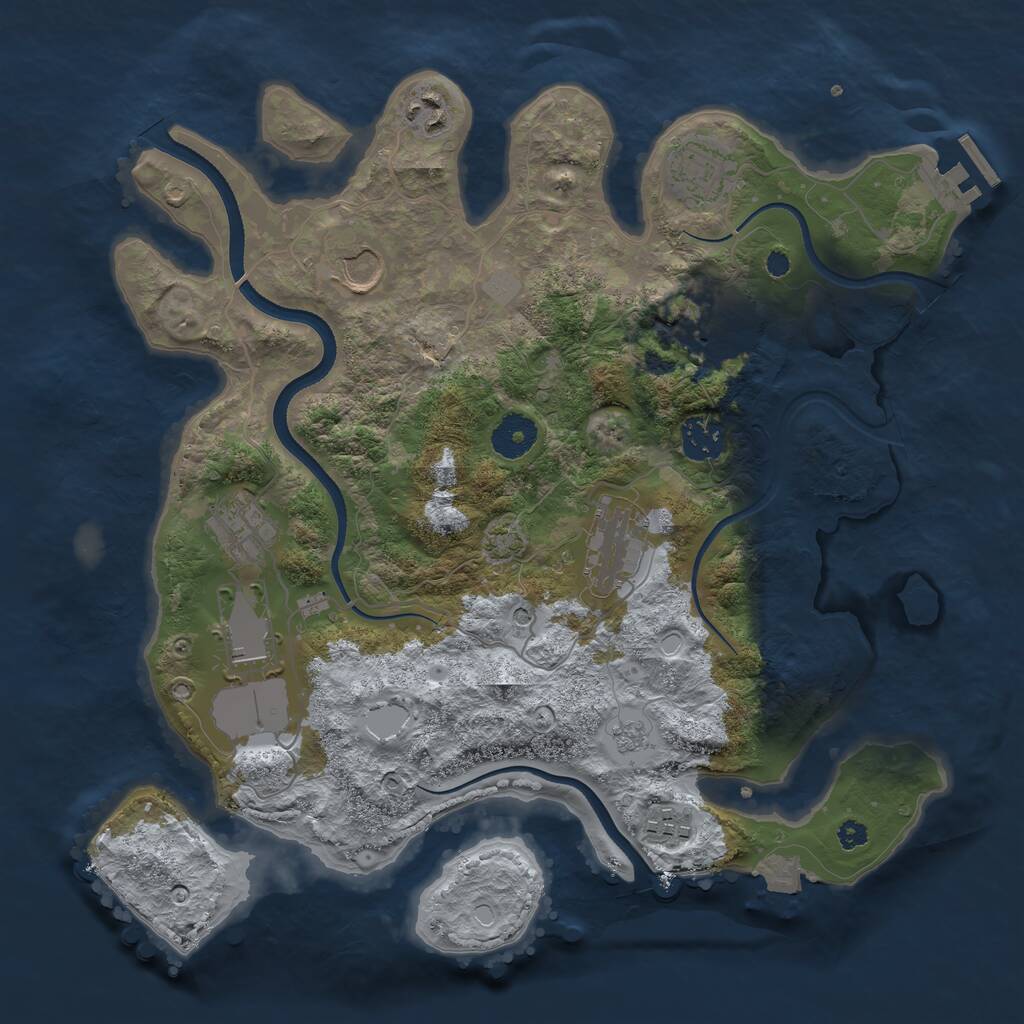 Rust Map: Procedural Map, Size: 3500, Seed: 948118252, 14 Monuments