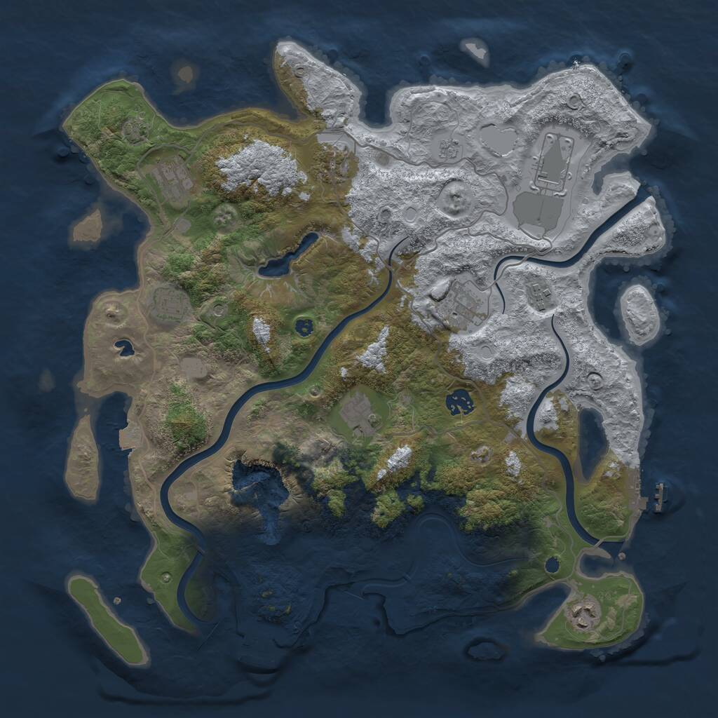 Rust Map: Procedural Map, Size: 4000, Seed: 1165784689, 15 Monuments