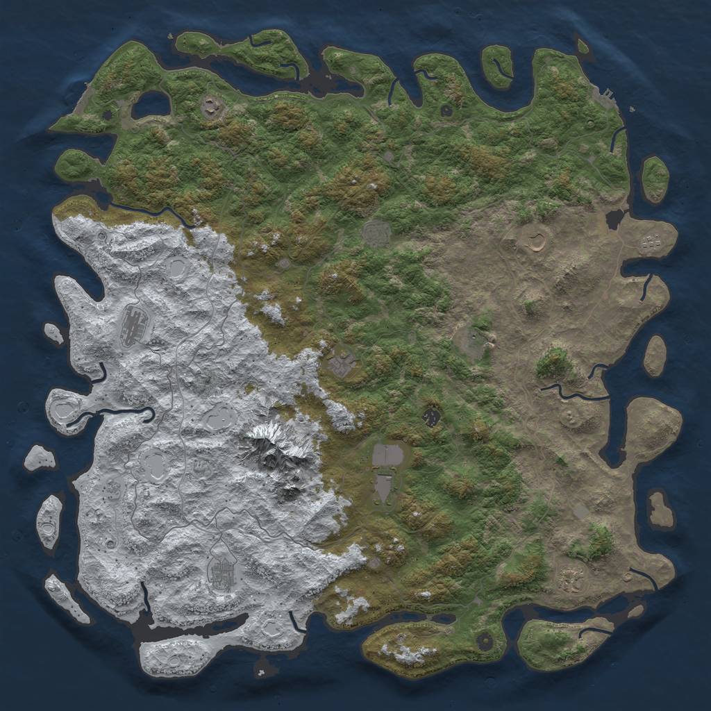 Rust Map: Procedural Map, Size: 6000, Seed: 75483, 20 Monuments