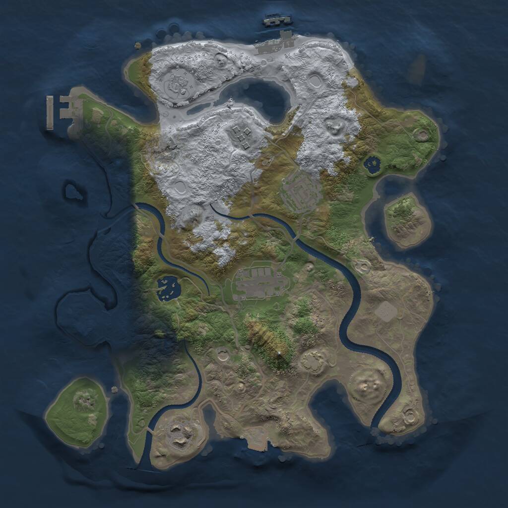 Rust Map: Procedural Map, Size: 3000, Seed: 1517834953, 11 Monuments