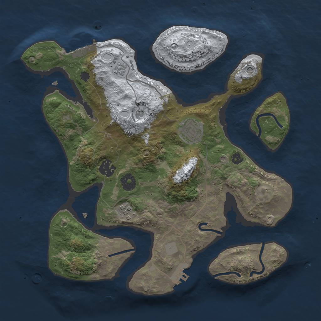 Rust Map: Procedural Map, Size: 3000, Seed: 88, 12 Monuments