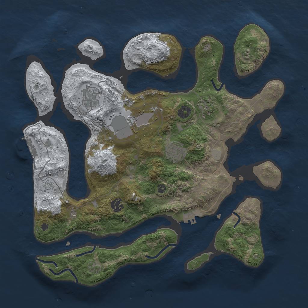 Rust Map: Procedural Map, Size: 3500, Seed: 2015672, 14 Monuments