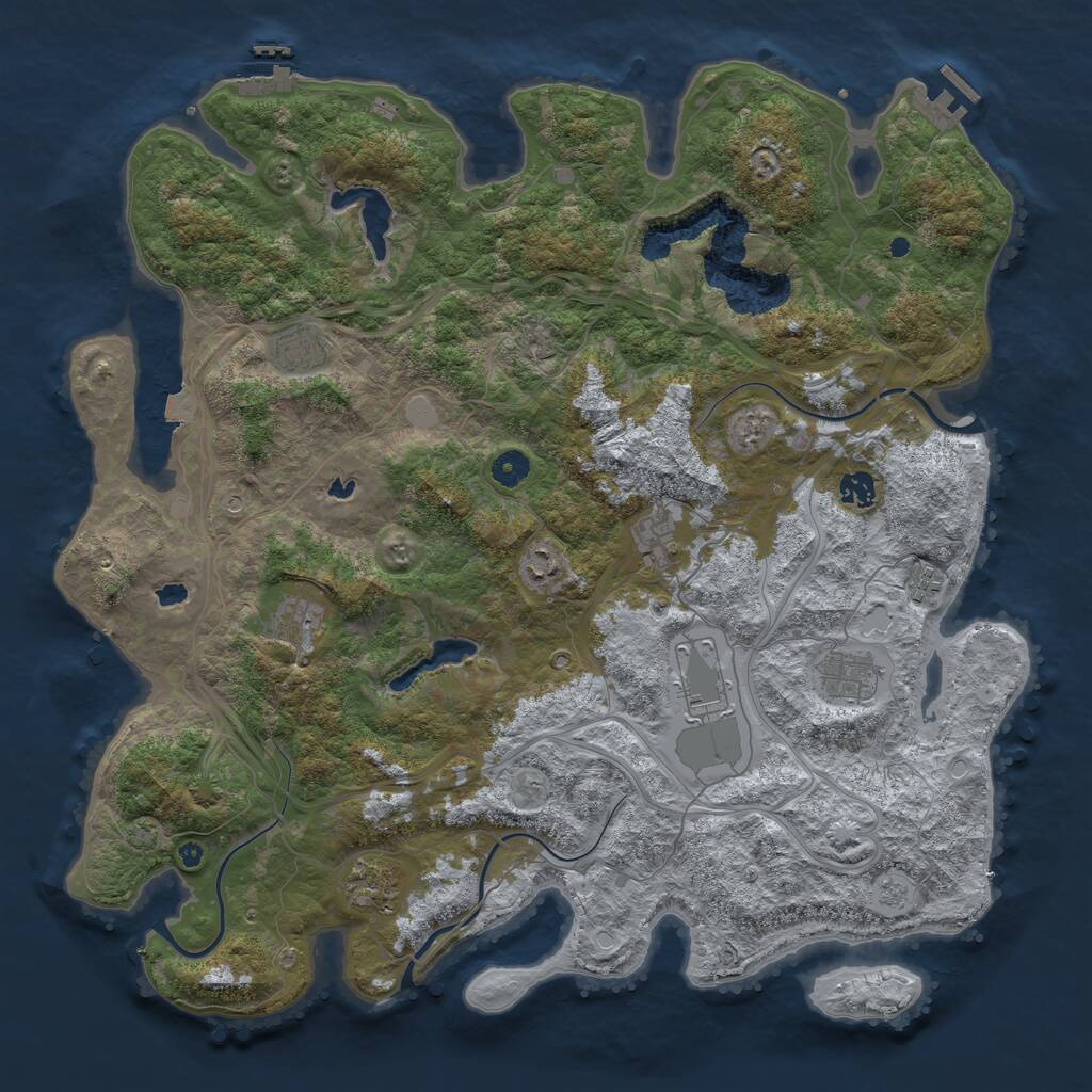 Rust Map: Procedural Map, Size: 4500, Seed: 1200489, 15 Monuments