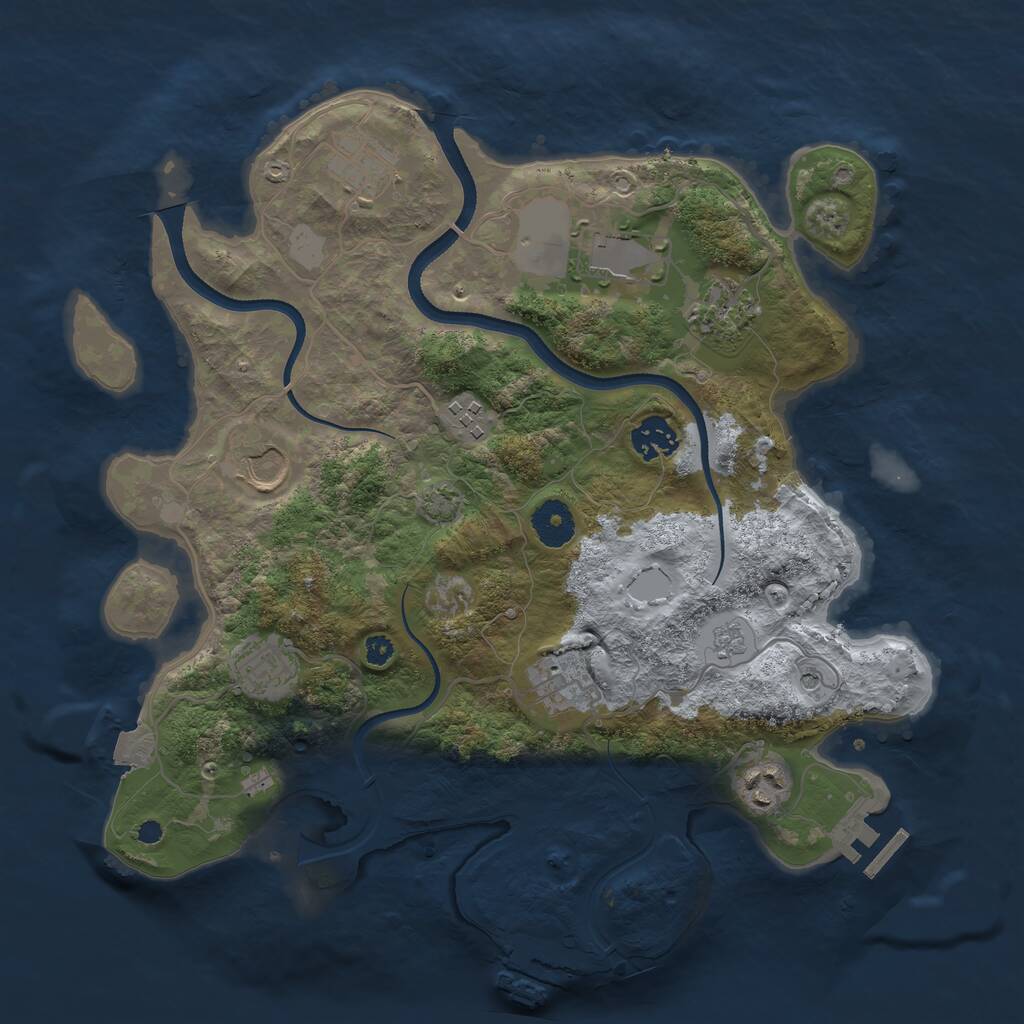 Rust Map: Procedural Map, Size: 3500, Seed: 2808649, 15 Monuments