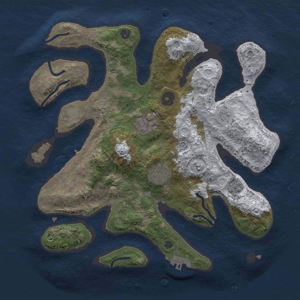 Rust Map: Procedural Map, Size: 3200, Seed: 218032022, 12 Monuments