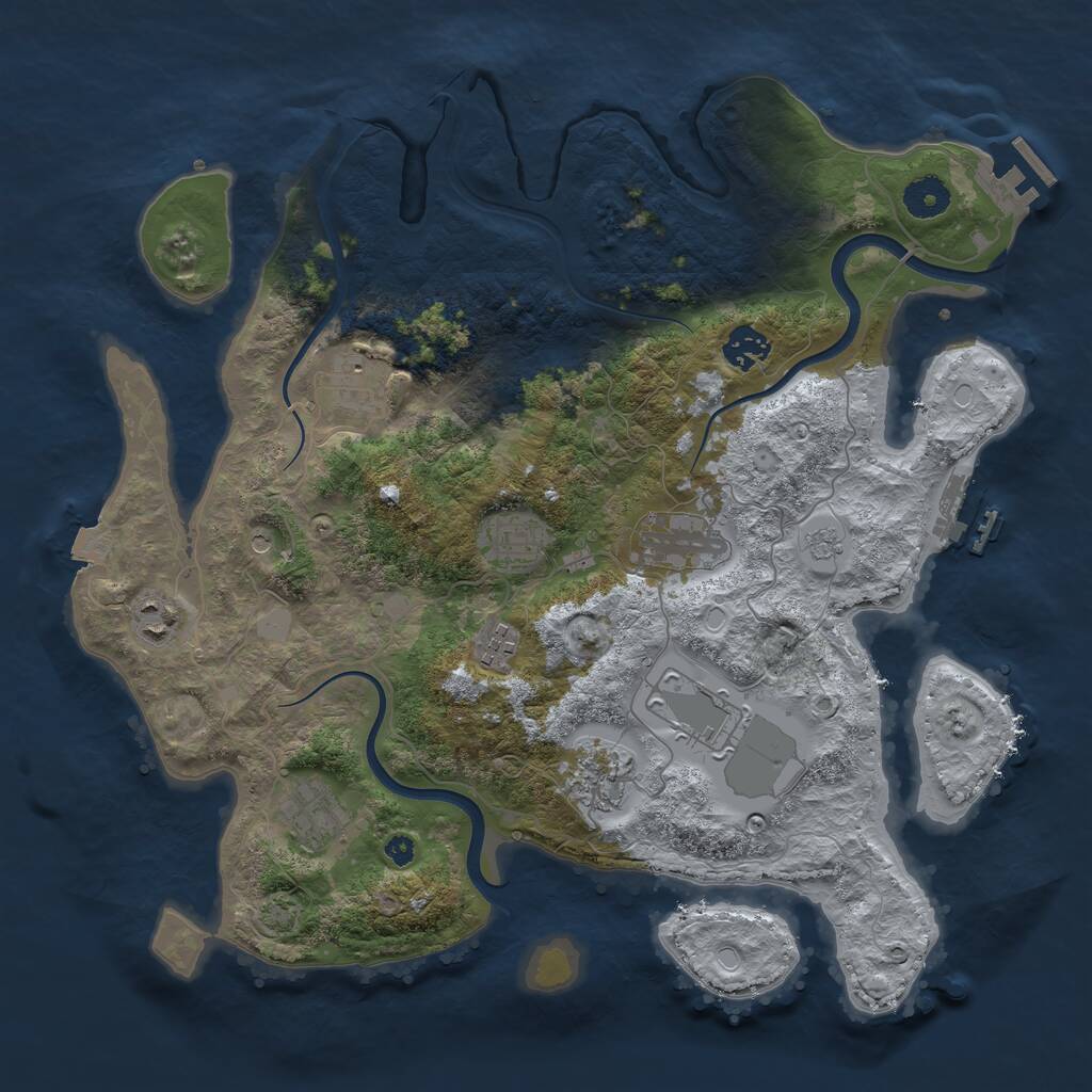Rust Map: Procedural Map, Size: 3750, Seed: 1120915, 15 Monuments
