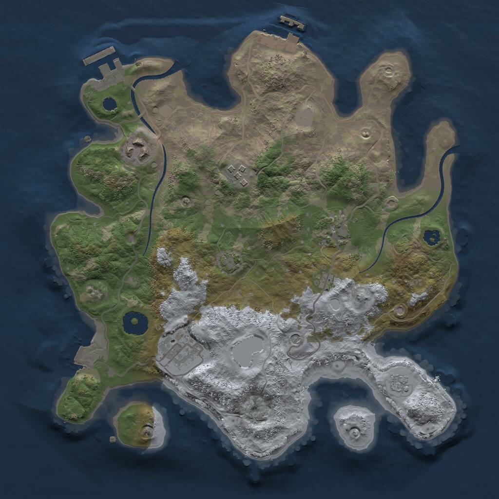 Rust Map: Procedural Map, Size: 3000, Seed: 1809683971, 10 Monuments