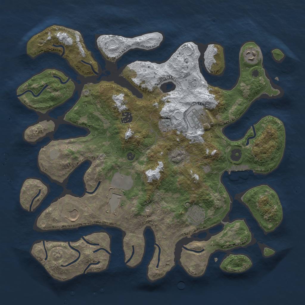Rust Map: Procedural Map, Size: 3800, Seed: 806676, 15 Monuments