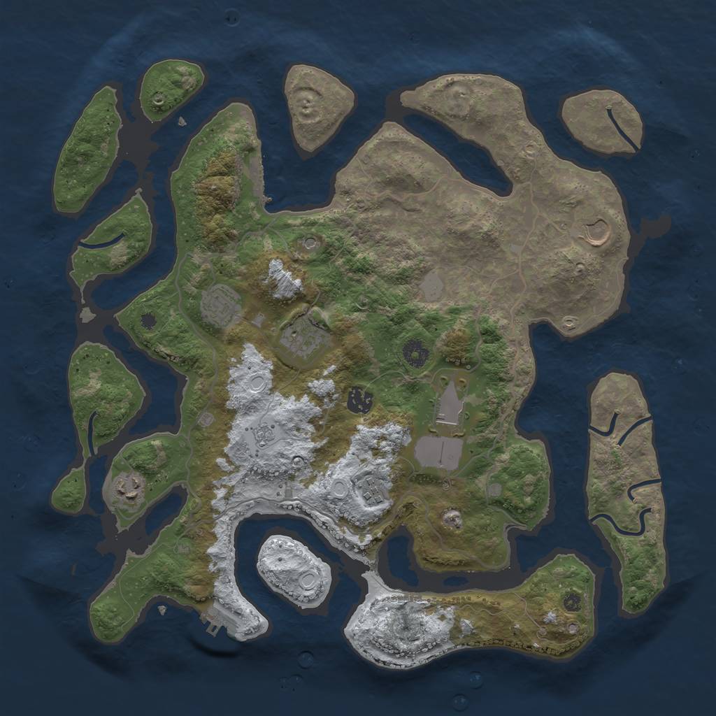 Rust Map: Procedural Map, Size: 4000, Seed: 657199036, 16 Monuments