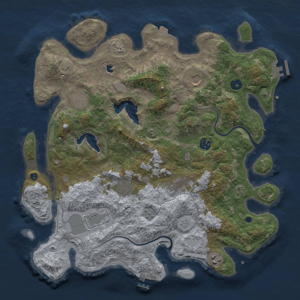 Rust Map: Procedural Map, Size: 4000, Seed: 167155993, 14 Monuments