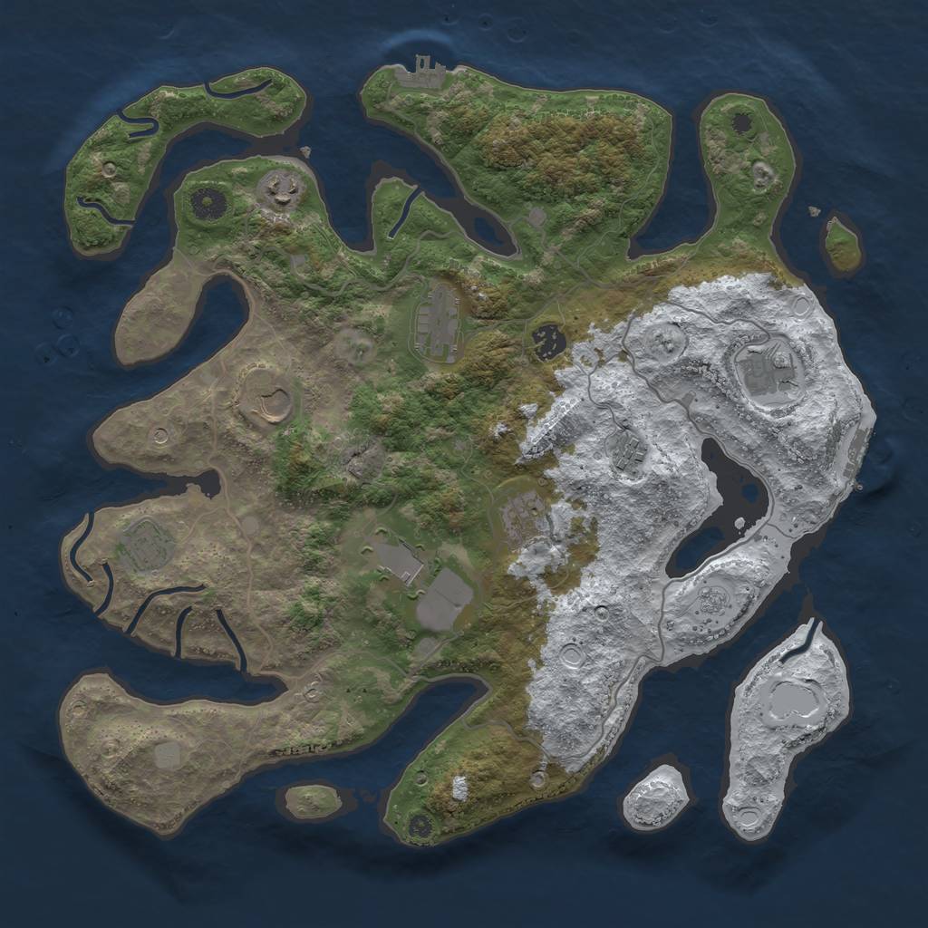 Rust Map: Procedural Map, Size: 4050, Seed: 317403188, 18 Monuments