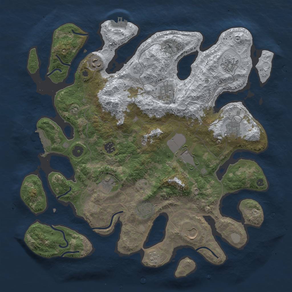 Rust Map: Procedural Map, Size: 4000, Seed: 190, 19 Monuments