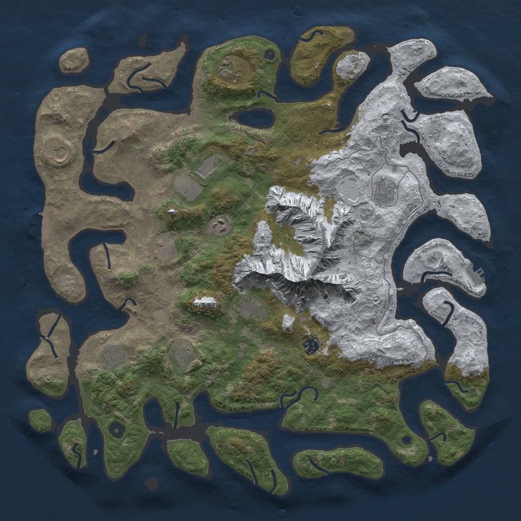 Rust Map: Procedural Map, Size: 5000, Seed: 1177, 20 Monuments