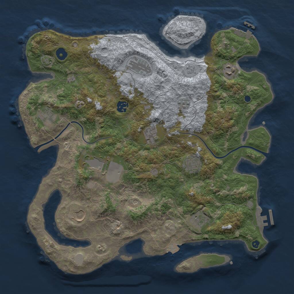 Rust Map: Procedural Map, Size: 3823, Seed: 778289632, 16 Monuments