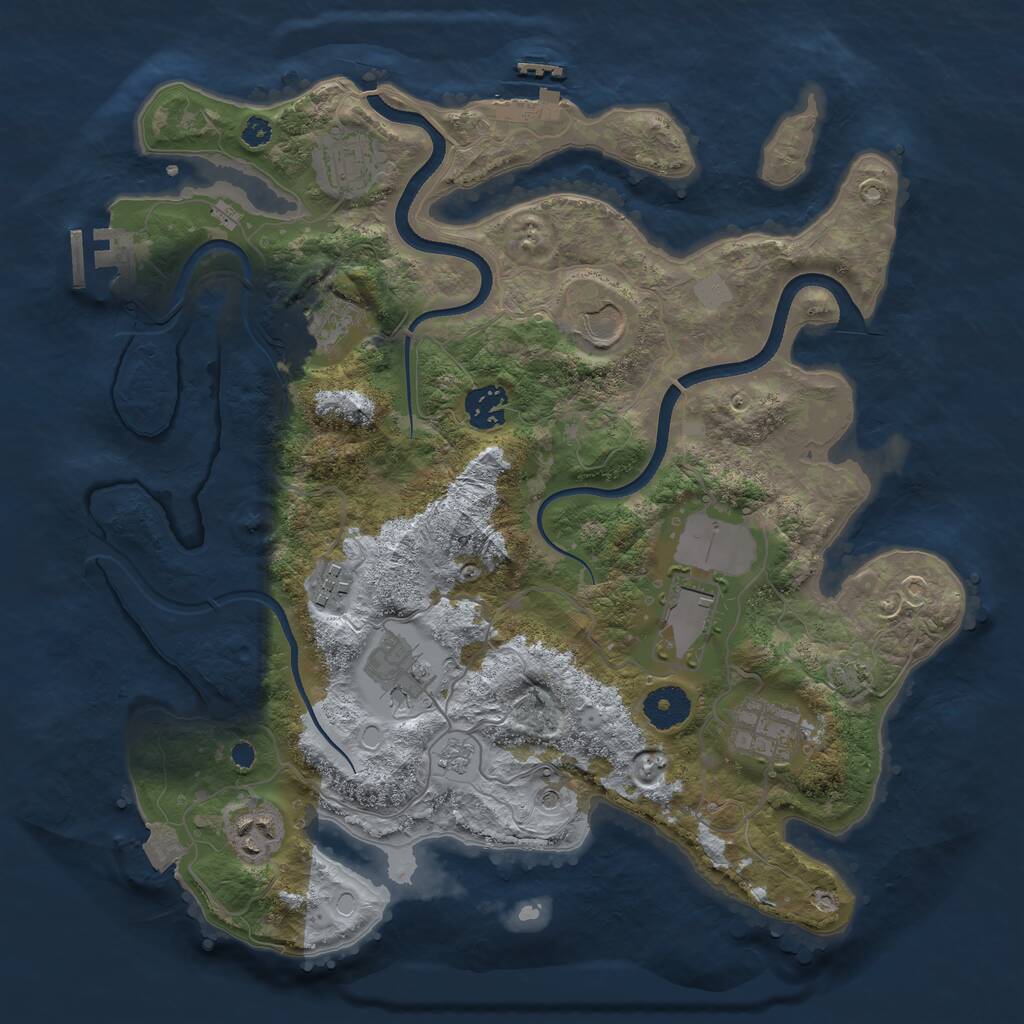 Rust Map: Procedural Map, Size: 3500, Seed: 1573174, 15 Monuments