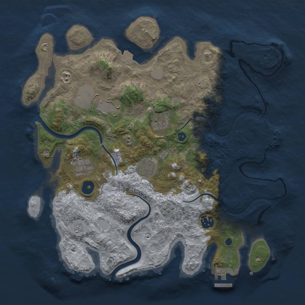 Rust Map: Procedural Map, Size: 3500, Seed: 2008221, 12 Monuments