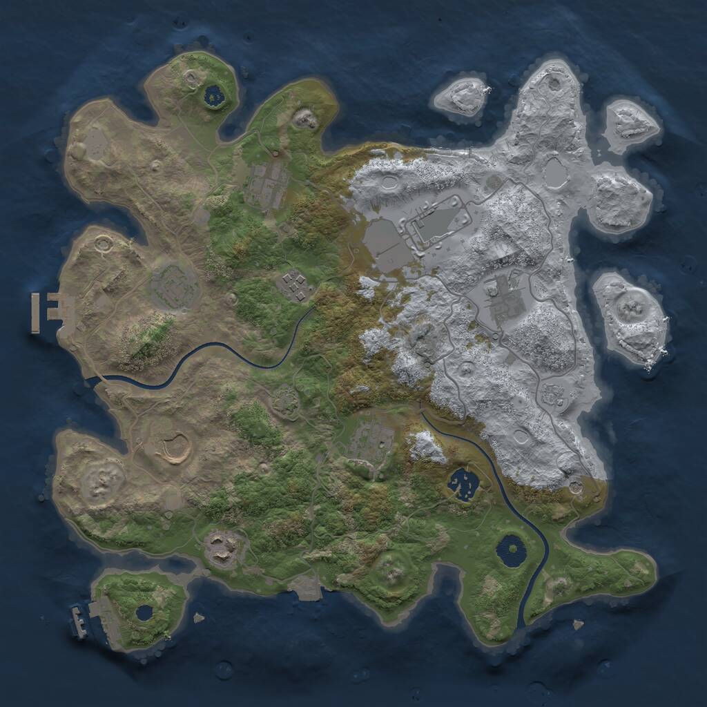 Rust Map: Procedural Map, Size: 3500, Seed: 262974329, 15 Monuments