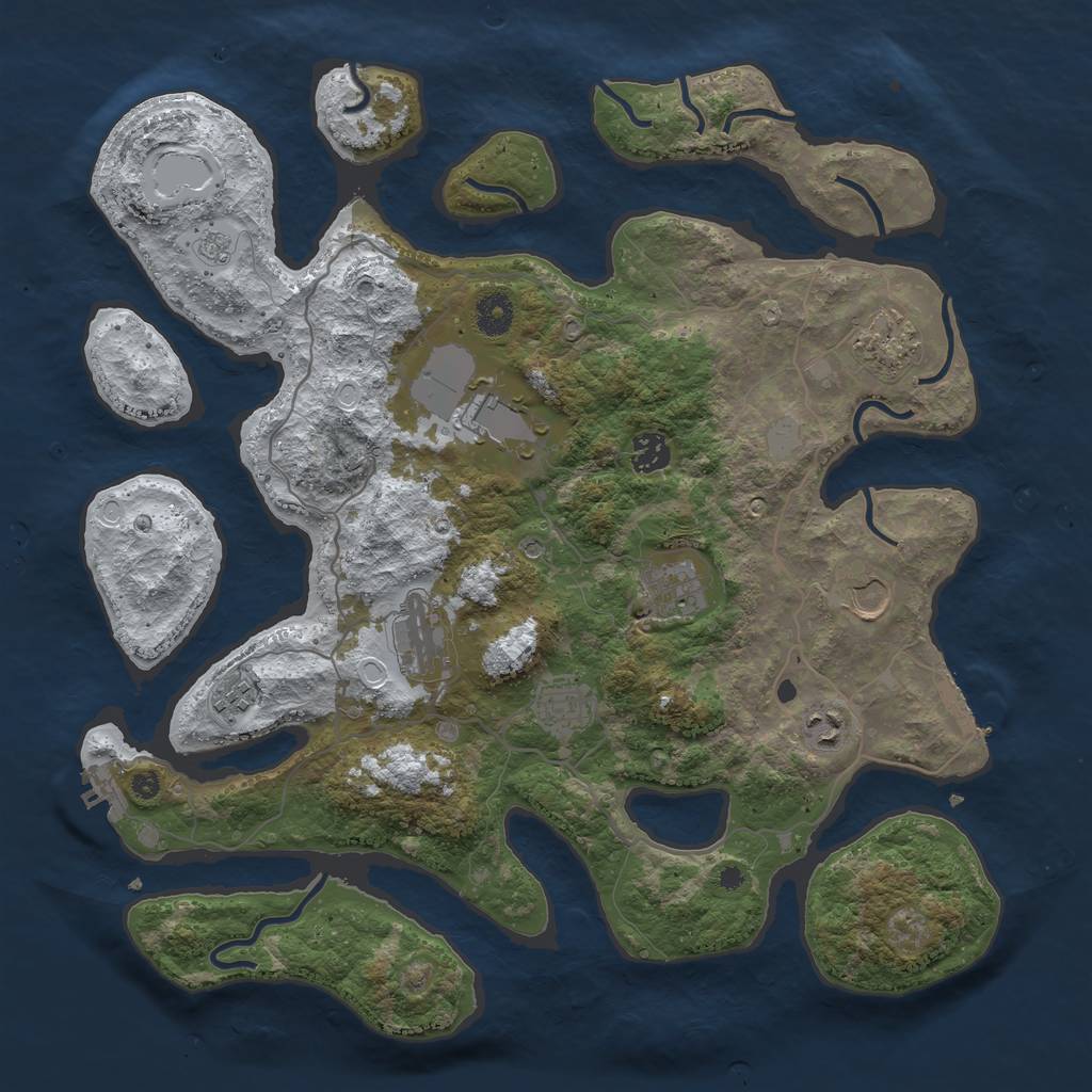 Rust Map: Procedural Map, Size: 4000, Seed: 141267141, 18 Monuments