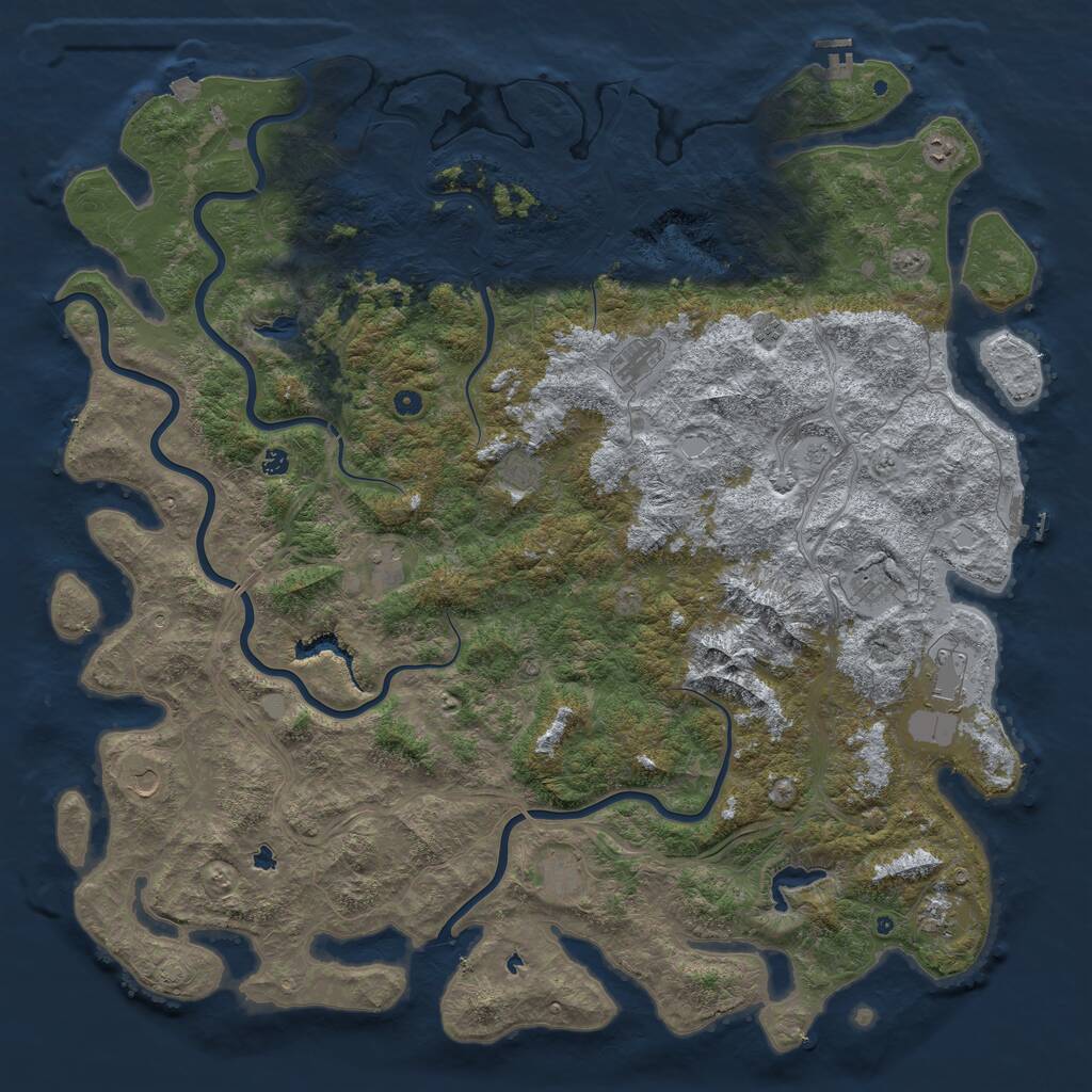 Rust Map: Procedural Map, Size: 6000, Seed: 7148, 17 Monuments