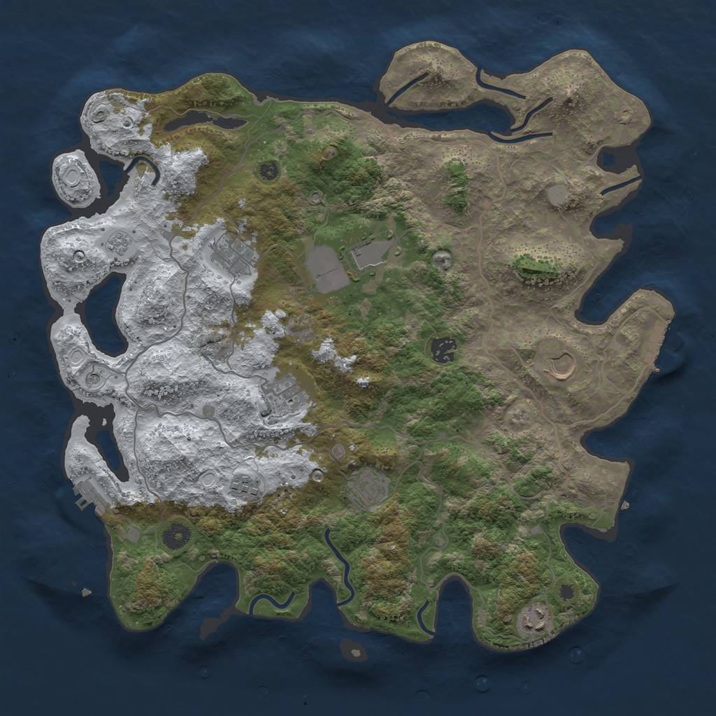 Rust Map: Procedural Map, Size: 4000, Seed: 41984, 17 Monuments