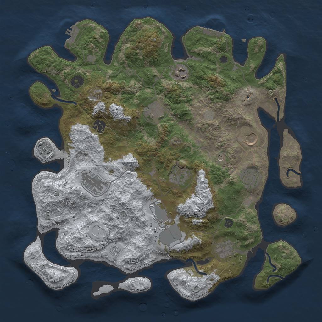 Rust Map: Procedural Map, Size: 3800, Seed: 4261928, 19 Monuments