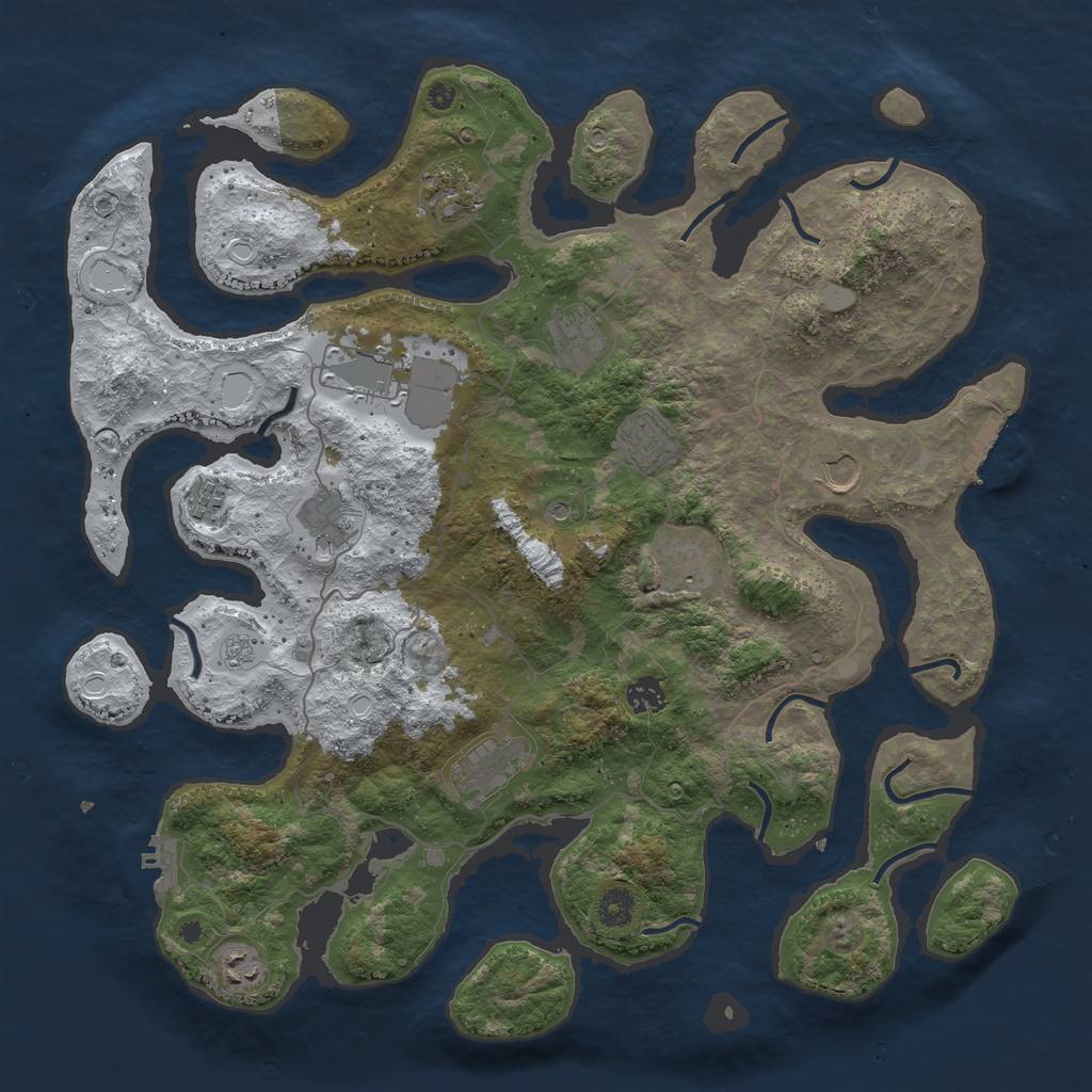 Rust Map: Procedural Map, Size: 4250, Seed: 1400909414, 20 Monuments