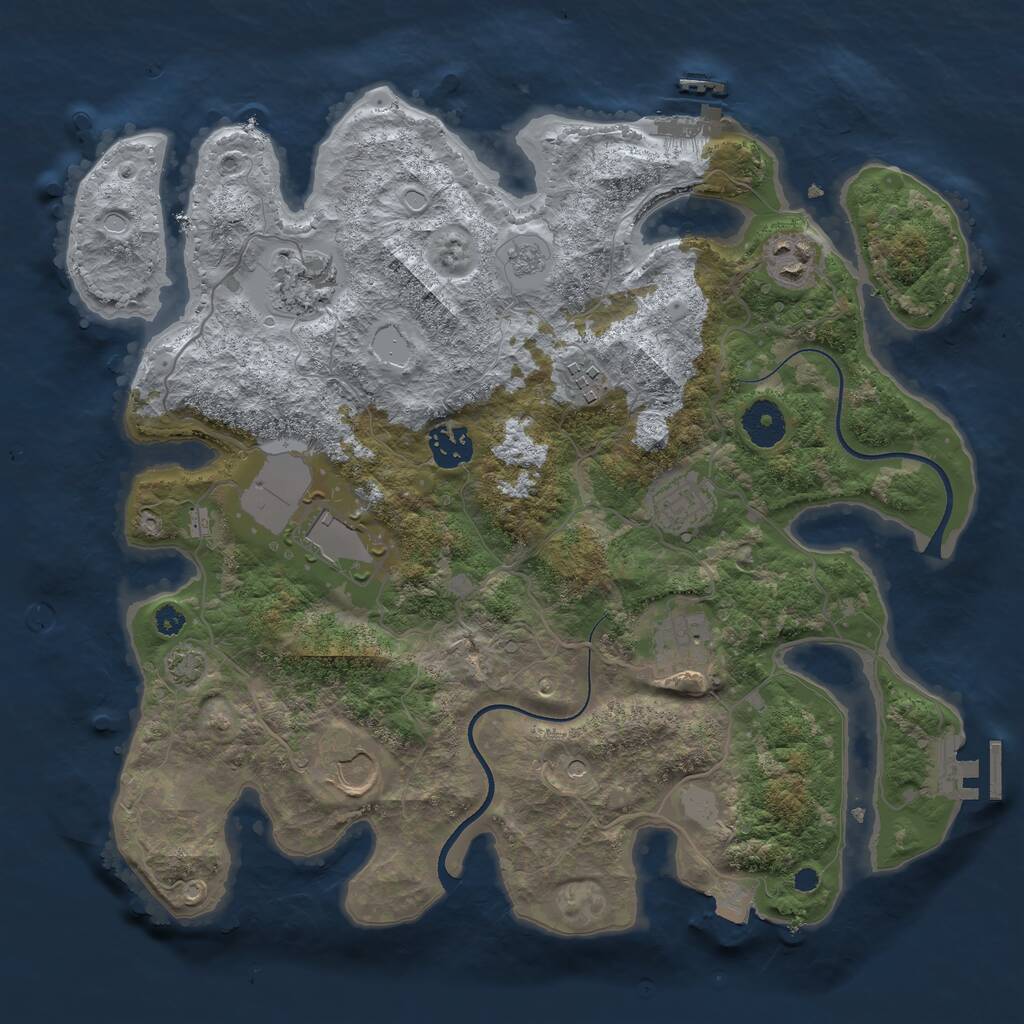 Rust Map: Procedural Map, Size: 3500, Seed: 6160276, 14 Monuments