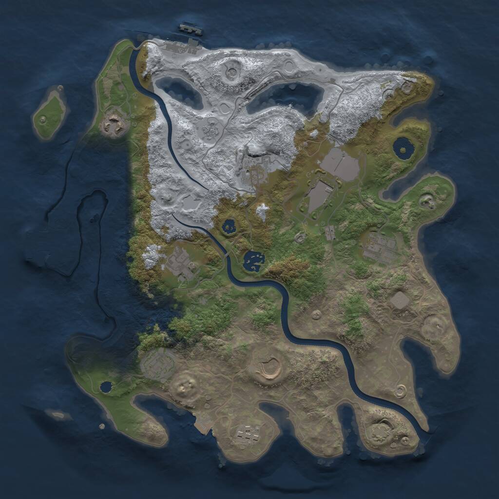 Rust Map: Procedural Map, Size: 3500, Seed: 1414201215, 15 Monuments