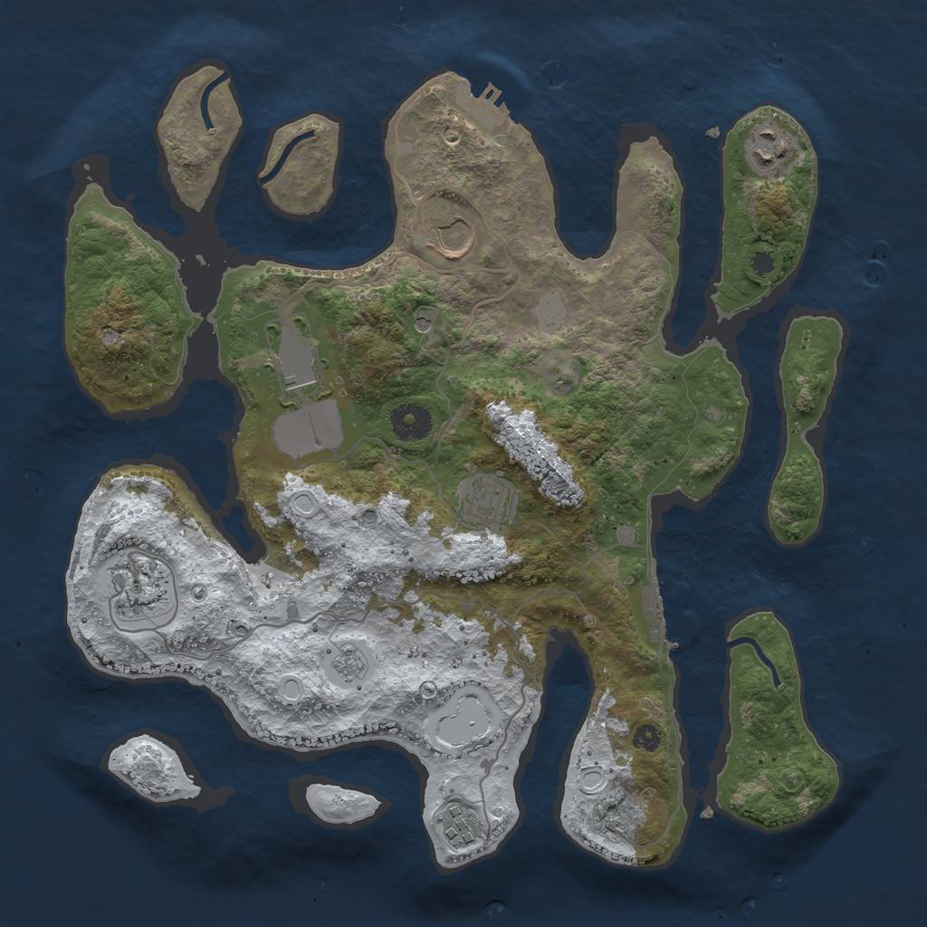 Rust Map: Procedural Map, Size: 3500, Seed: 2447147, 15 Monuments