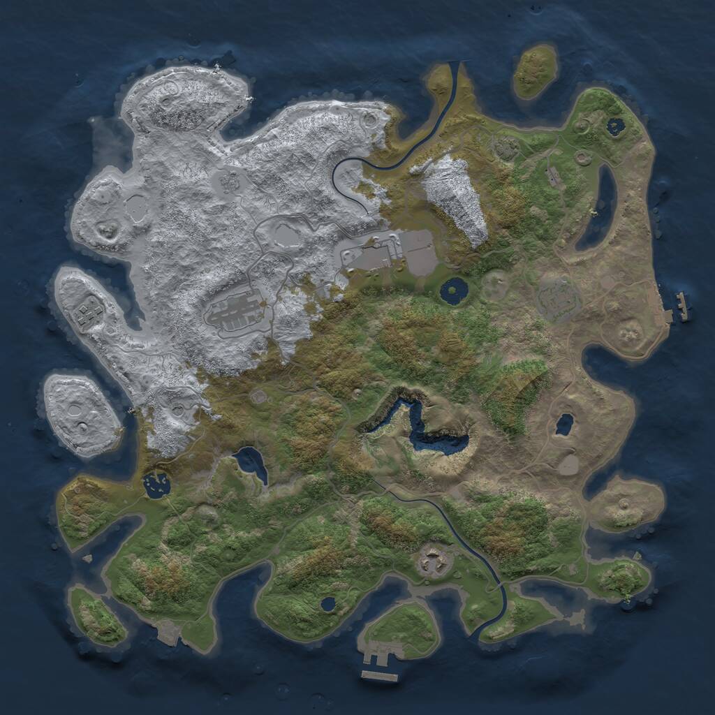 Rust Map: Procedural Map, Size: 4000, Seed: 2141, 12 Monuments