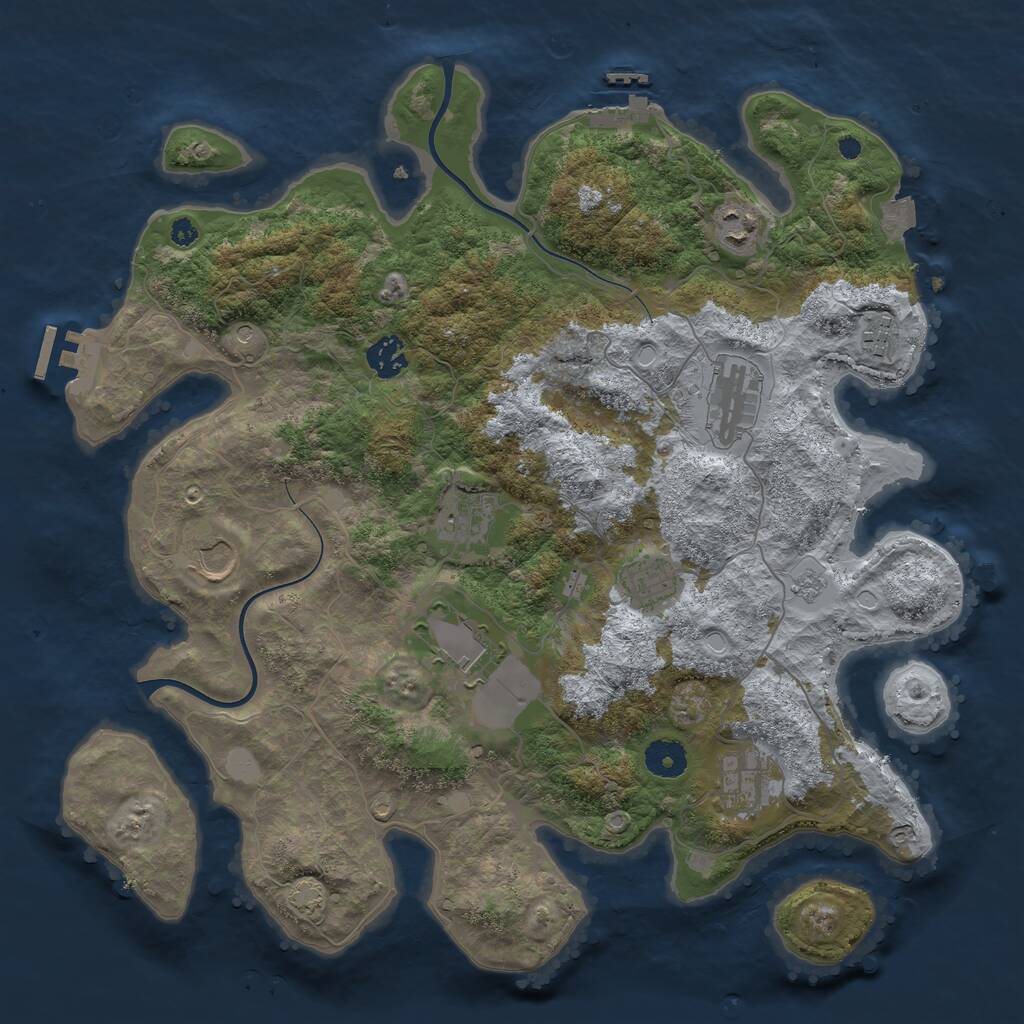 Rust Map: Procedural Map, Size: 3800, Seed: 4942799, 15 Monuments
