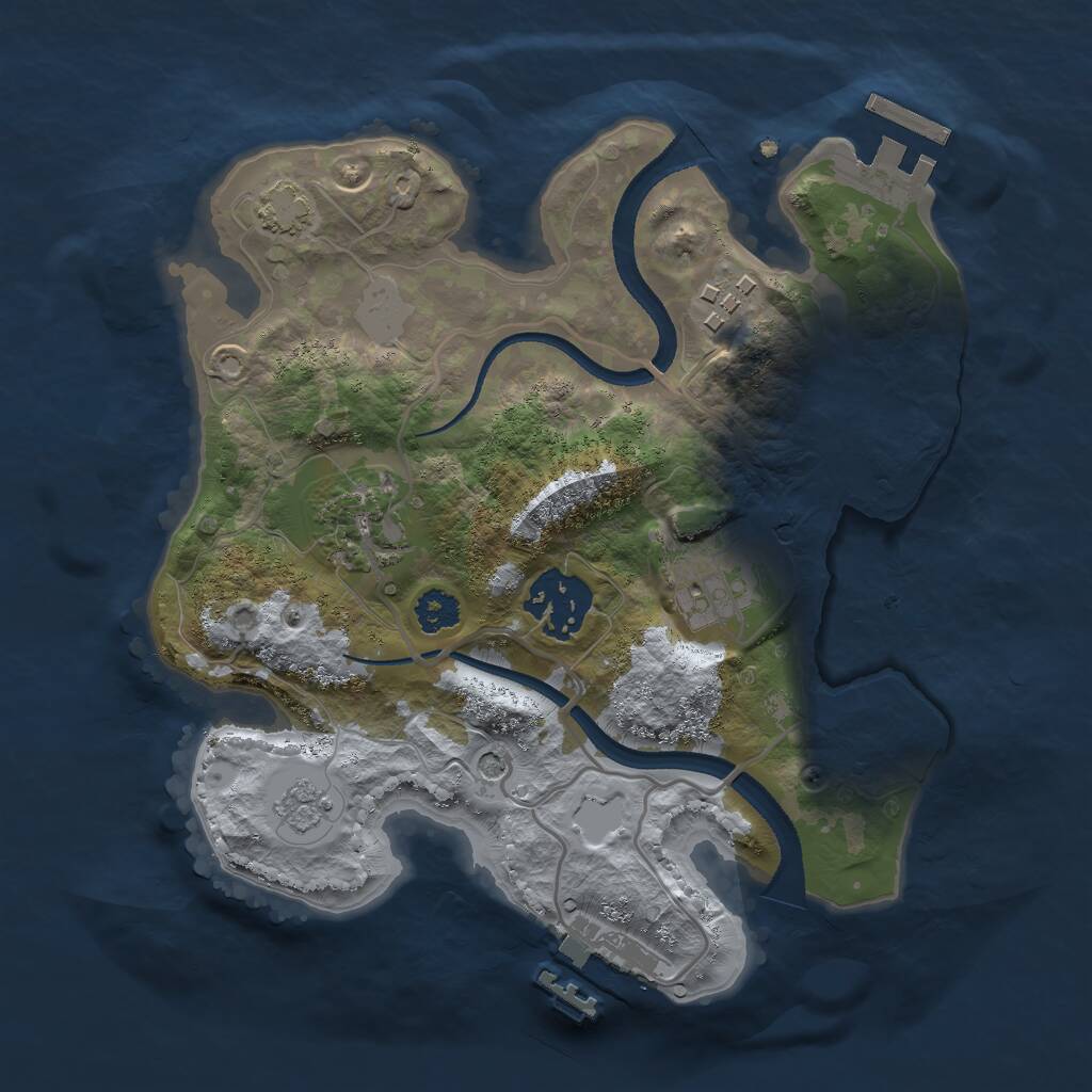 Rust Map: Procedural Map, Size: 2500, Seed: 316380533, 10 Monuments