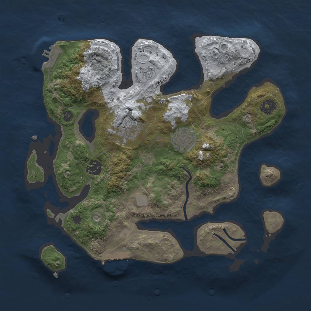 Rust Map: Procedural Map, Size: 3000, Seed: 1433136482, 12 Monuments