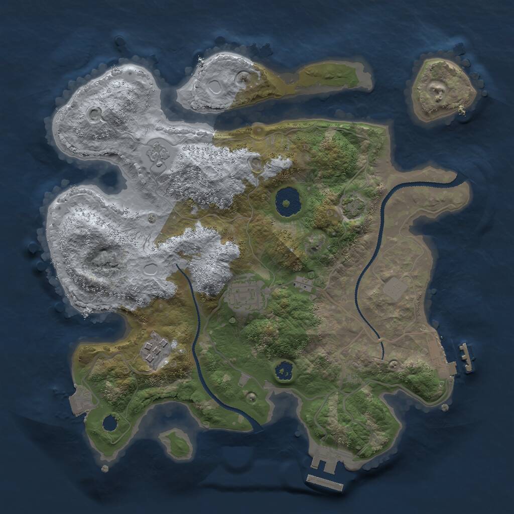 Rust Map: Procedural Map, Size: 2800, Seed: 55615, 7 Monuments